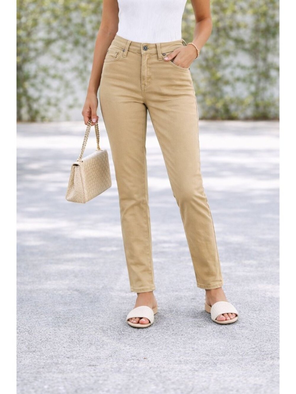 AG Adriano Goldschmied Jeans Womens 27R Tan The Stilt Cigarette Leg Calypso USA